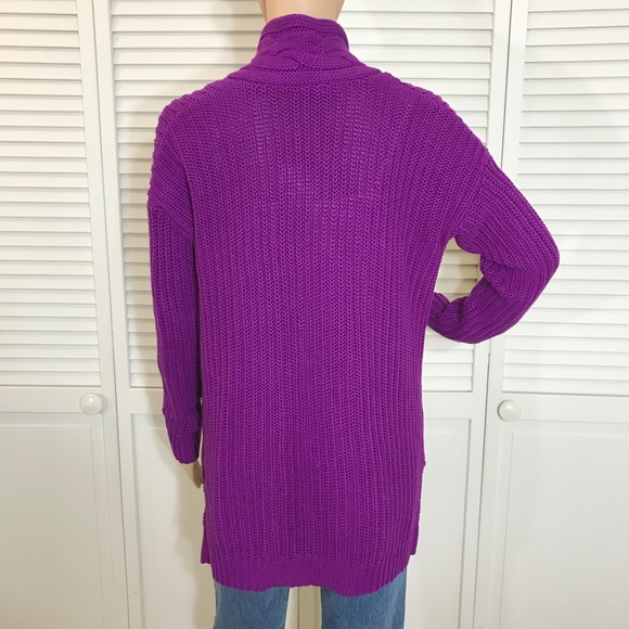 NWT Lauren by Ralph Lauren Bright Purple Cotton Sweater XS - Picture 10 of 14